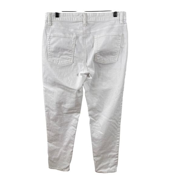 Eileen Fisher Women's Size 10 White Mid Rise Tapered Casual Everyday Denim Pants - Picture 2 of 10